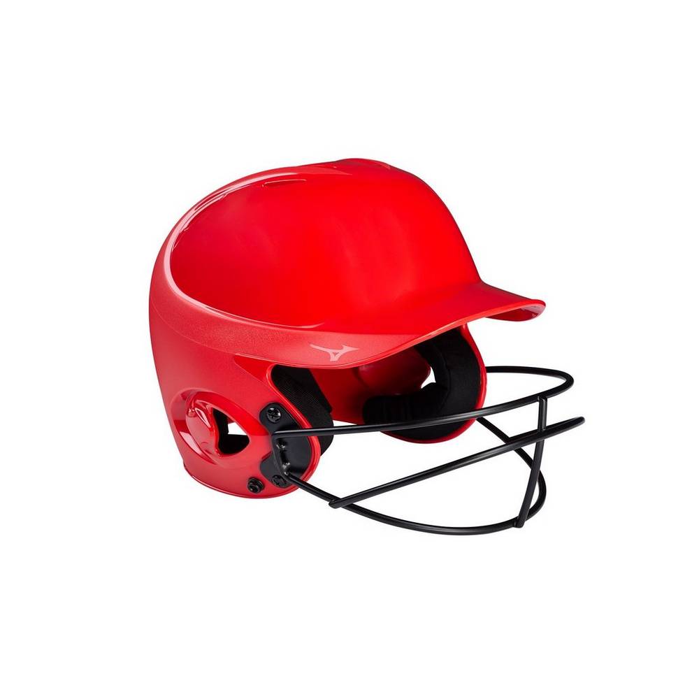 Mizuno MVP Series Solid Batting Helmet with Fastpitch Softball Mask Női Sisak Piros VNA519403